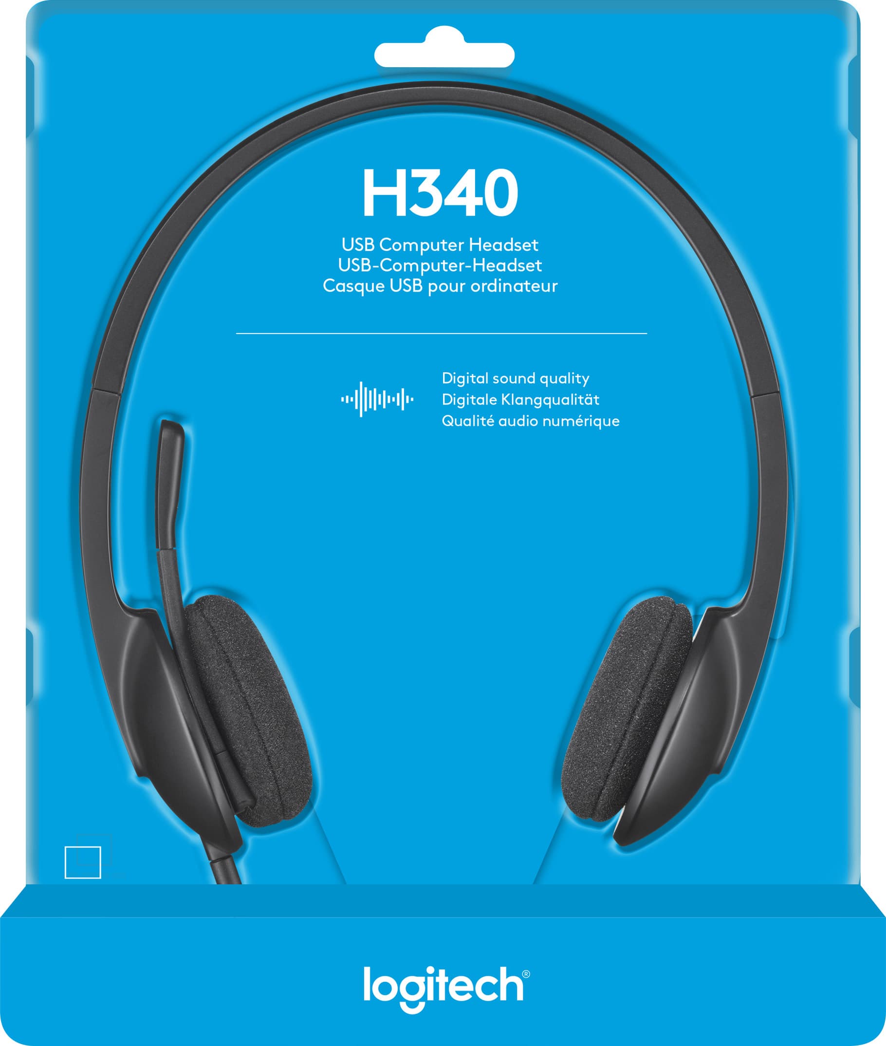 Logitech Headset H340, USB, stéréo noir, vente au détail