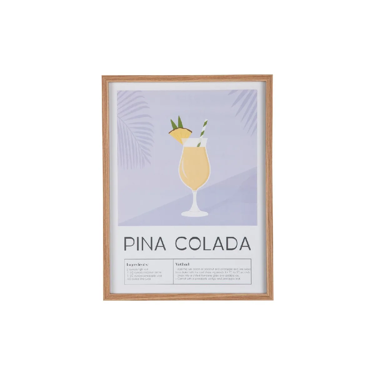 Affiche encadrée COCKTAIL - 31,5 x 41,5 cm - Violet
